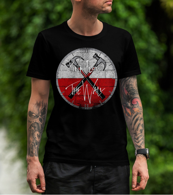 Pink Floyd The Wall Crossed Hammers Brick Circle T-Shirt