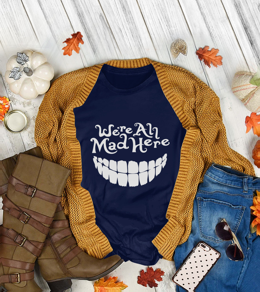 Cheshire Cat We're All Mad Here Alice in Wonderland T-Shirt