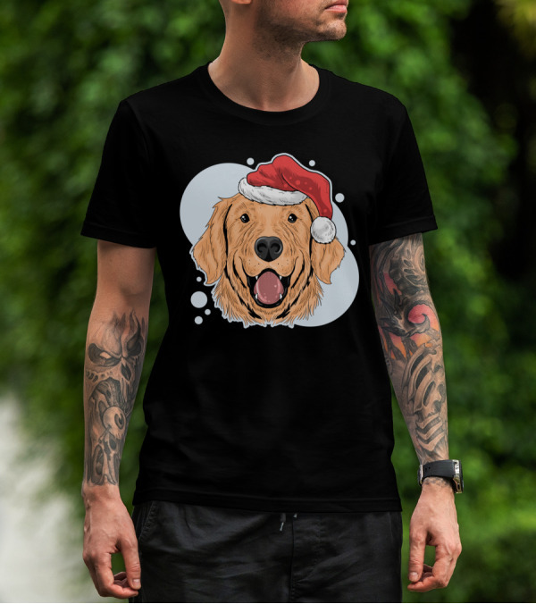 Christmas Dog Santa Claus Hat T-Shirt