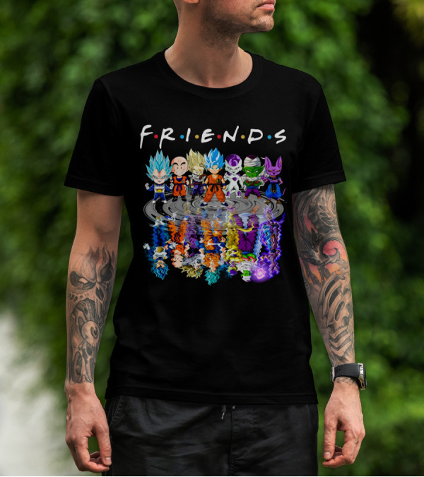 F.R.I.E.N.D.S Goku Vegeta Krillin Piccolo Frieza Beerus Dragon Ball Crossover T-Shirt
