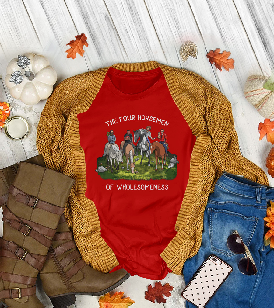 The Four Horsemen Holding Cats And Dogs Of Wholesomeness T-Shirt