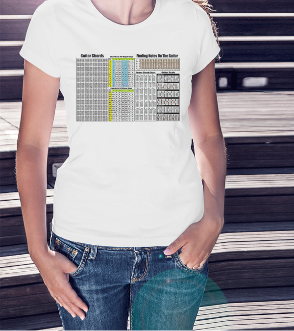 Guitar Chords Chords In All Major Keys Chords In All Minor Keys Power Chord Chart Guitar Scale Finding Notes On The Guitar T-Shirt