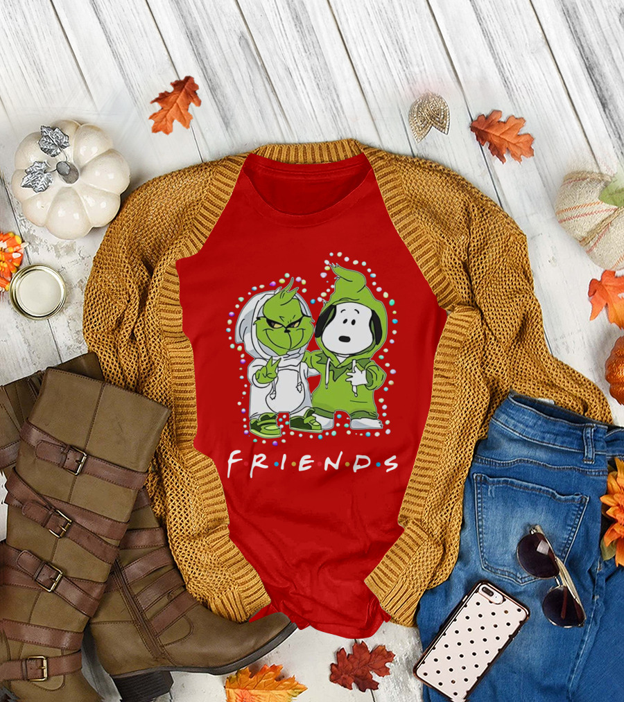 Baby Snoopy and Grinch Friends TV Show Hoodie Characters T-Shirt