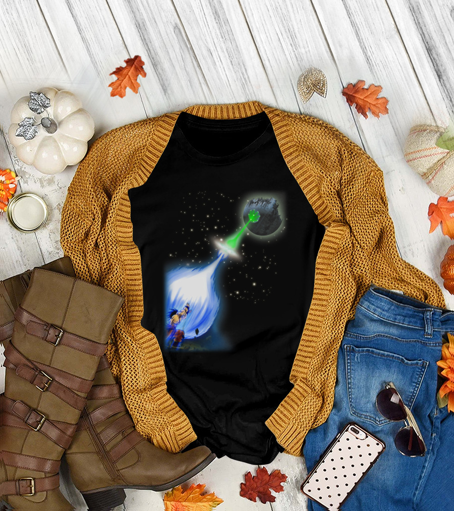Kamehameha Goku Vs Death Star Superlaser Epic Showdown T-Shirt