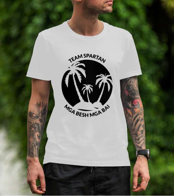 Team Spartan Mga Besh Mga Bai Tropical Palm Island T-Shirt