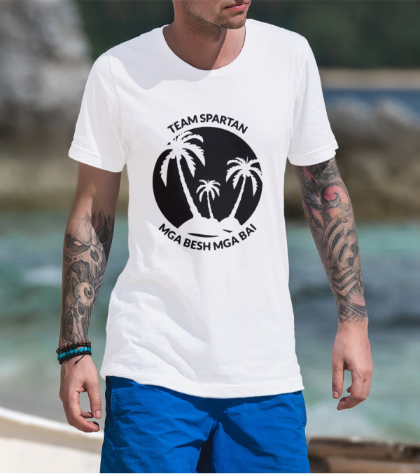 Team Spartan Mga Besh Mga Bai Tropical Palm Island T-Shirt
