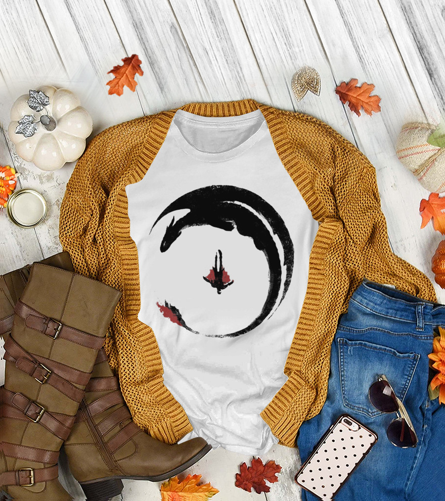 Hiccup and Toothless Fly Artistic Circular T-Shirt