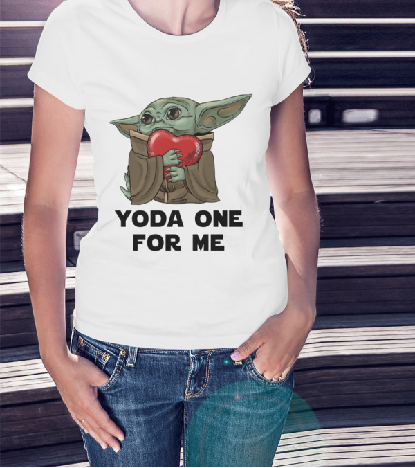 Yoda One For Me Baby Yoda Hug Heart T-Shirt