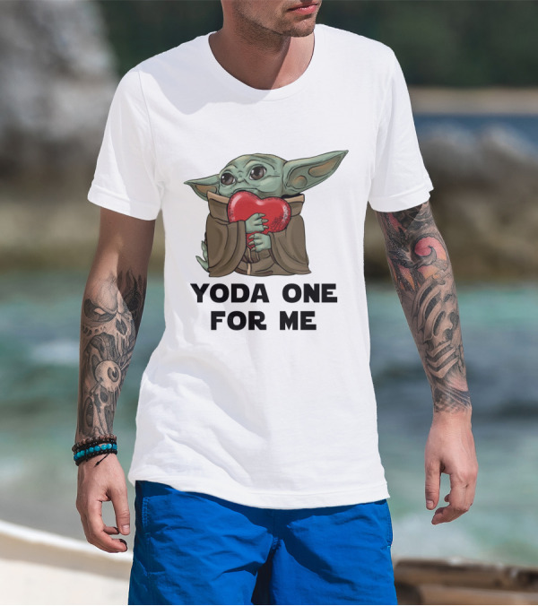 Yoda One For Me Baby Yoda Hug Heart T-Shirt