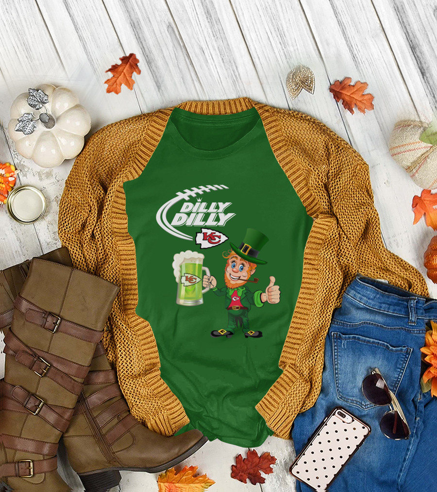 Dilly Dilly Chiefs Leprechaun St Patrick's Day Drink T-Shirt