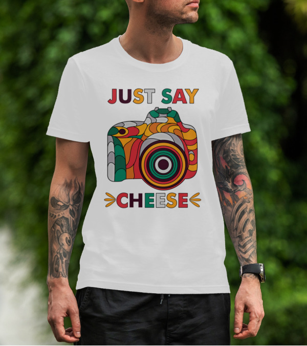 Just Say Cheese Colorful Camera T-Shirt