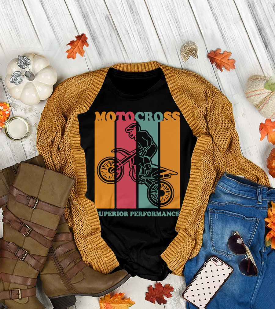 MOTO CROSS SUPERIOR PERFORMANCE VINTAGE STRIPES RIDER T-Shirt