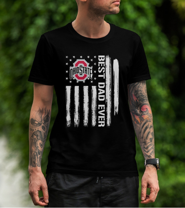 Ohio State Best Dad Ever Flag T-Shirt