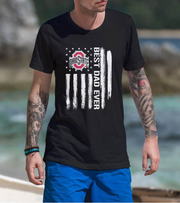 Ohio State Best Dad Ever Flag T-Shirt