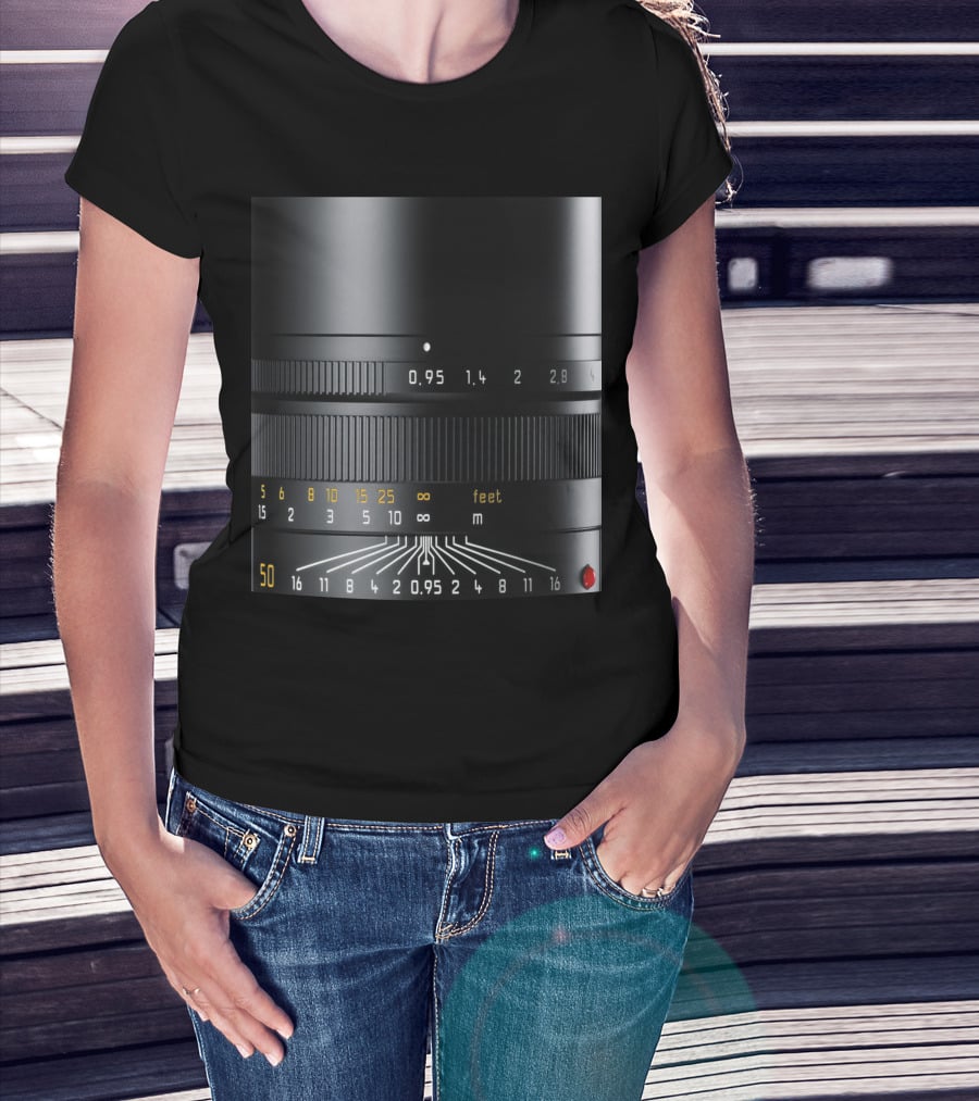Photographer Camera Lens Detail 50mm 0.95 Aperture Measurement T-Shirt