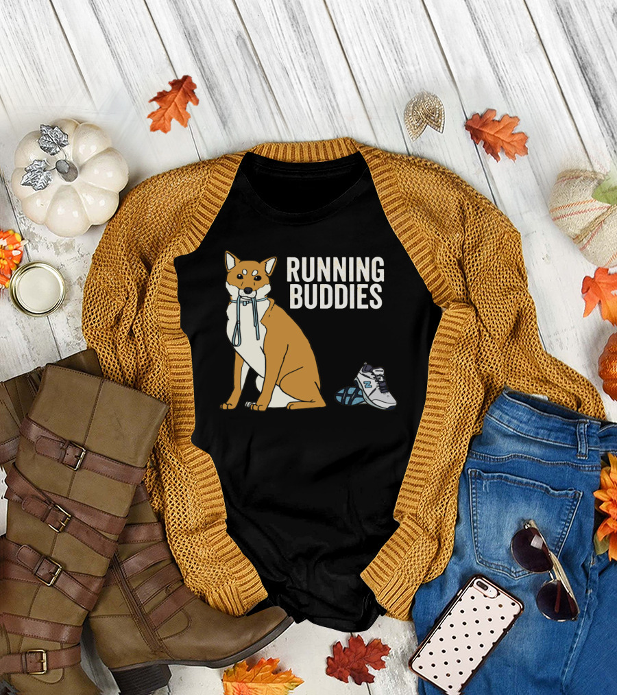 Shiba Inu Running Buddies with Sneakers T-Shirt