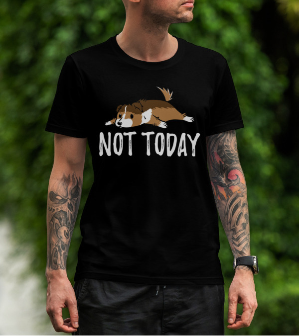 Sheltie Not Today Adorable Relaxed Dog T-Shirt