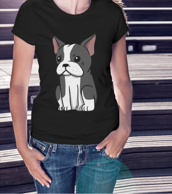 Boston Terrier Cute Cartoon T-Shirt