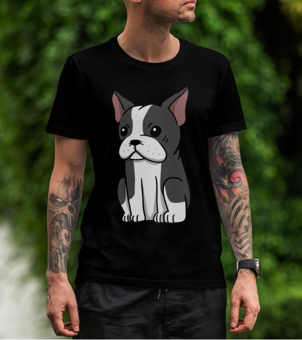 Boston Terrier Cute Cartoon T-Shirt
