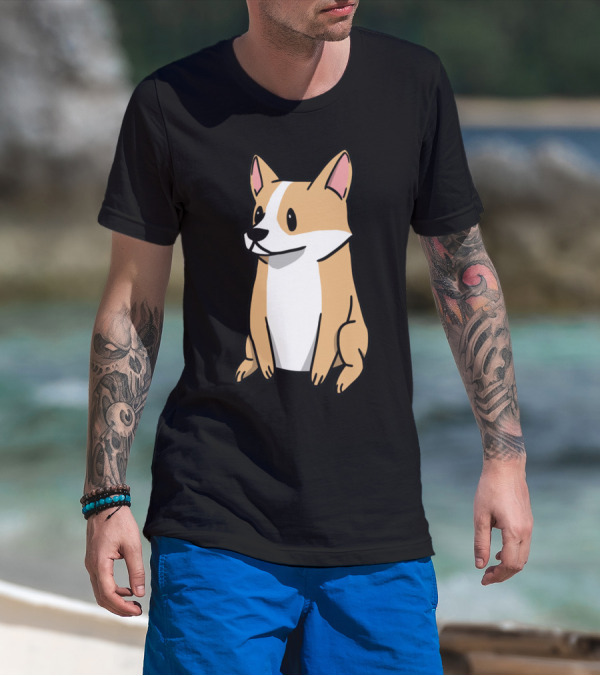 Corgi Illustration Pembroke Welsh Cartoon Dog T-Shirt