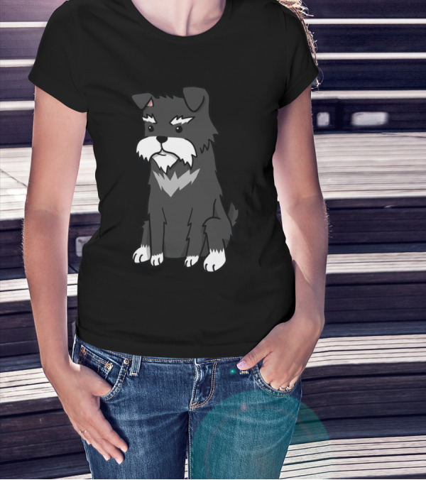 Schnauzer Cartoon Style Cute Dog T-Shirt
