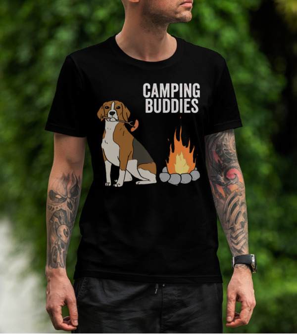 CAMPGROUND ADVENTURE WITH BEAGLE AND CAMPFIRE BUDDIES T-Shirt
