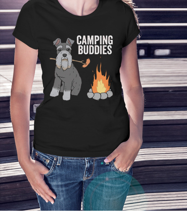 Schnauzer And Campfire Fun: Camping Buddies Delight T-Shirt