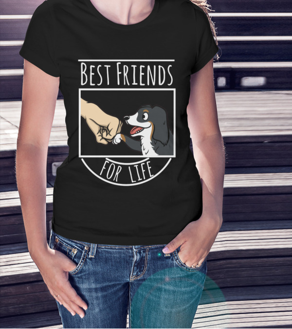 Best Friends For Life Bernese Mountain Dog Fist Bump T-Shirt