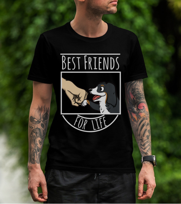 Best Friends For Life Bernese Mountain Dog Fist Bump T-Shirt