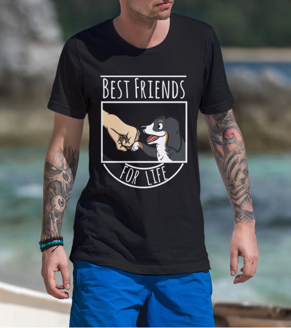 Best Friends For Life Bernese Mountain Dog Fist Bump T-Shirt