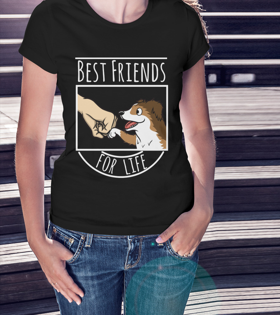 Best Friends For Life Sheltie Fist Bump Solidarity T-Shirt