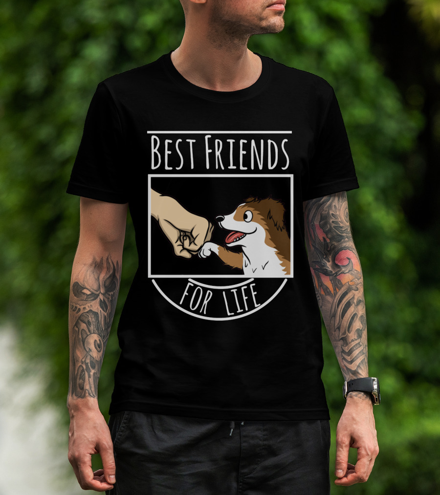 Best Friends For Life Sheltie Fist Bump Solidarity T-Shirt