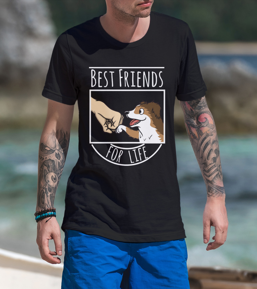 Best Friends For Life Sheltie Fist Bump Solidarity T-Shirt