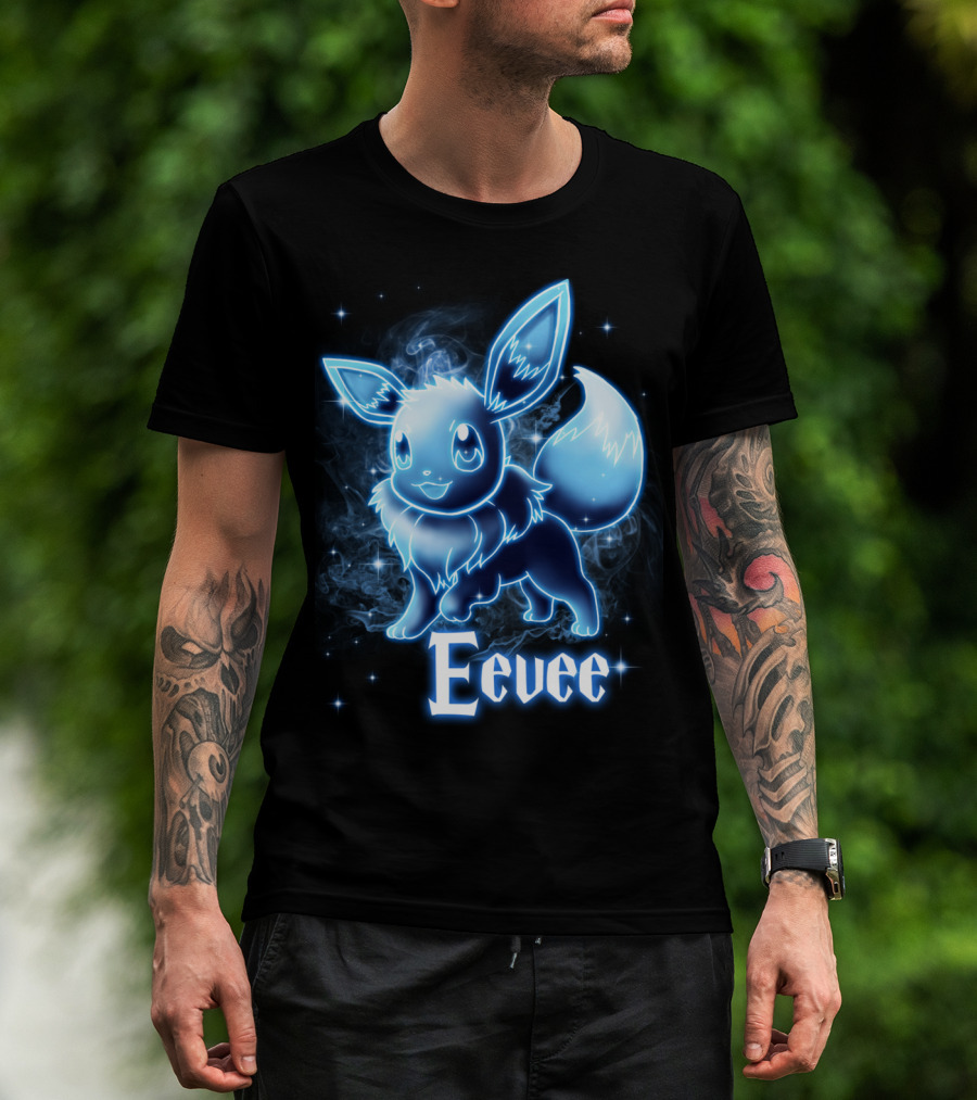 Eevee Pokemon Patronus Neon Glow Effect T-Shirt