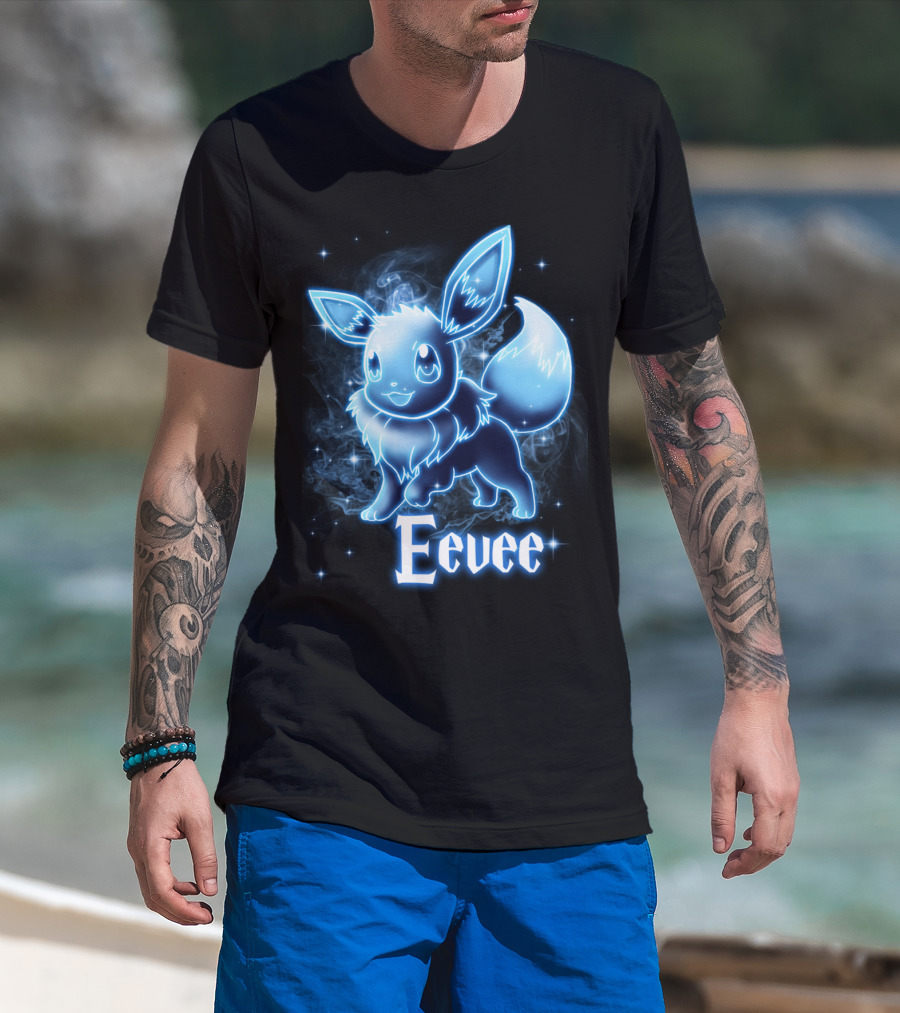 Eevee Pokemon Patronus Neon Glow Effect T-Shirt
