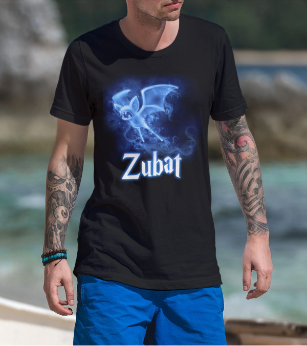 Zubat Pokemon Patronus Glowing Blue Mystical Bat T-Shirt