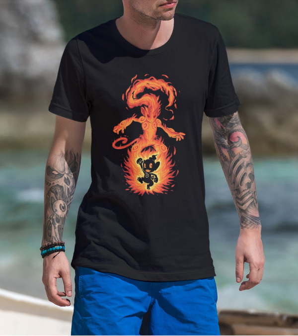 EVOLUTION POKEMON CHIMCHAR INFERNAPE EMBER TRANSFORMATION T-Shirt