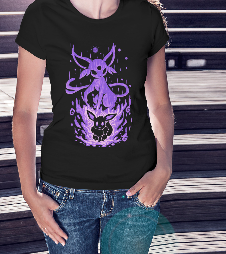 Evolution Pokemon Espeon Eevee Transformation T-Shirt