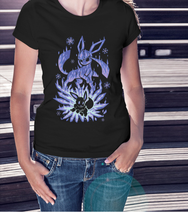 EVOLUTION POKEMON GLACEON ICE FORM TRANSFORMATION T-Shirt