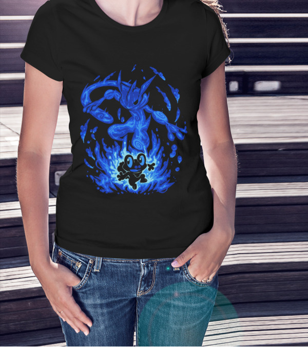 EVOLUTION POKEMON GRENINJA FROAKIE BLUE FLAMES T-Shirt