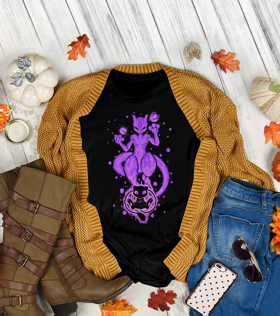 EVOLUTION POKEMON MEWTWO MEW KANTO LEGENDS T-Shirt