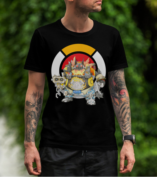 POKEMON X OVERWATCH EMBOAR ROADHOG MASHUP T-Shirt