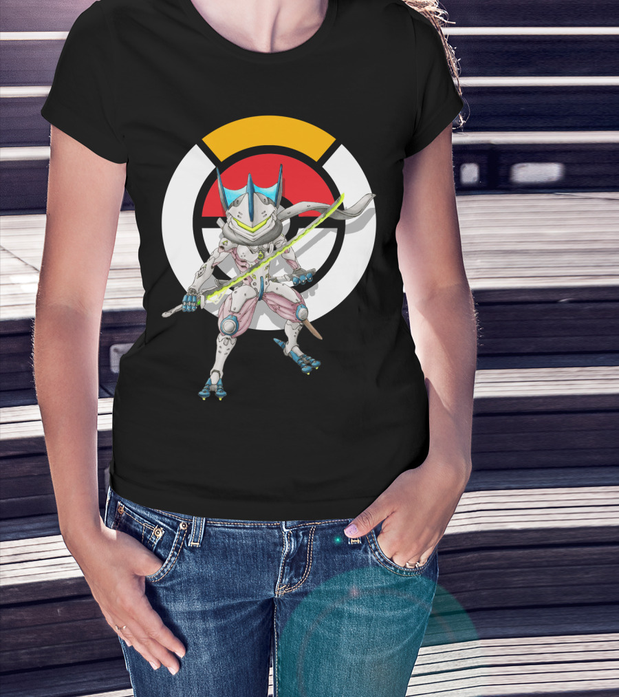 POKEMON OVERWATCH GRENINJA GENJI Crossover Fusion T-Shirt