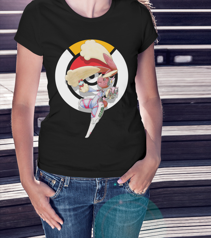 Pokemon X Overwatch Lopunny D.va Mecha Crossover T-Shirt