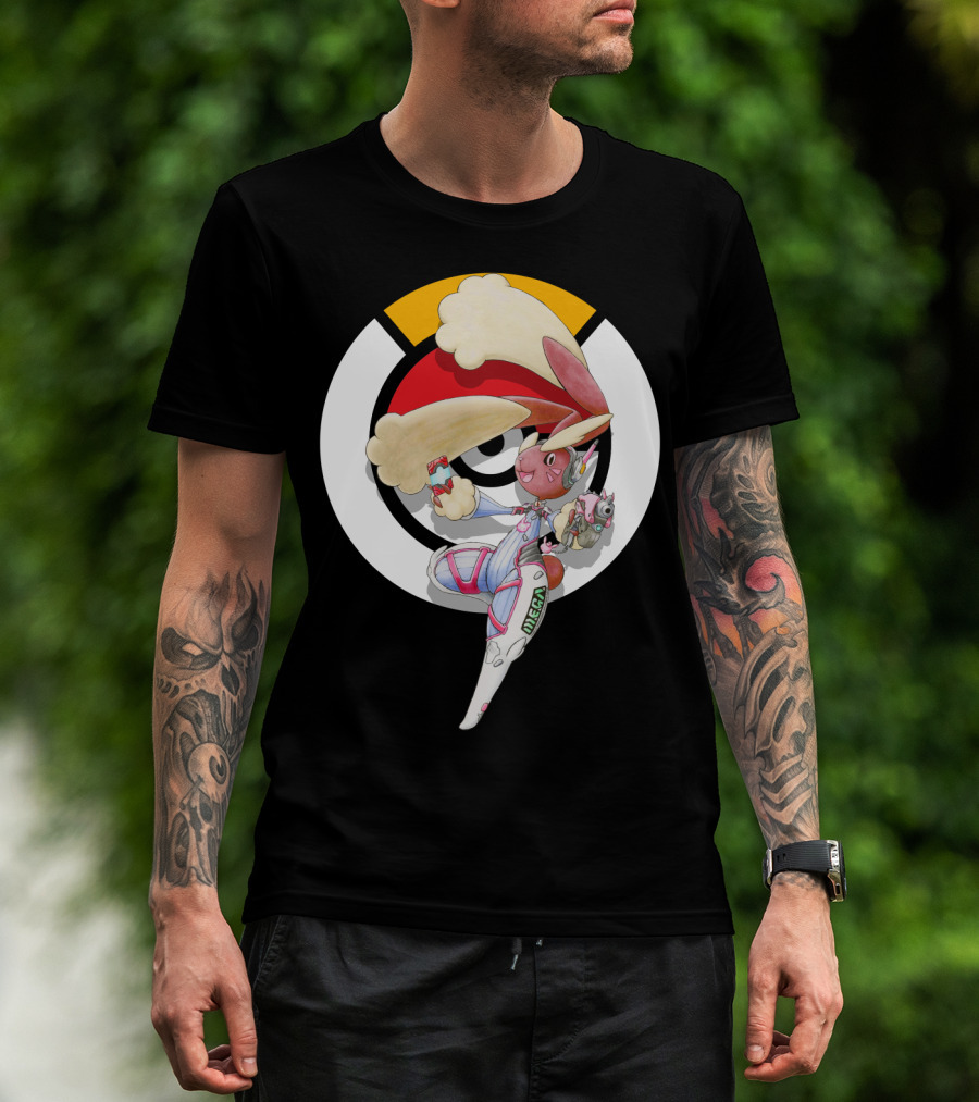 Pokemon X Overwatch Lopunny D.va Mecha Crossover T-Shirt