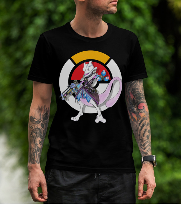 POKEMON X OVERWATCH MEWTWO X SOMBRA ICON MASHUP T-Shirt