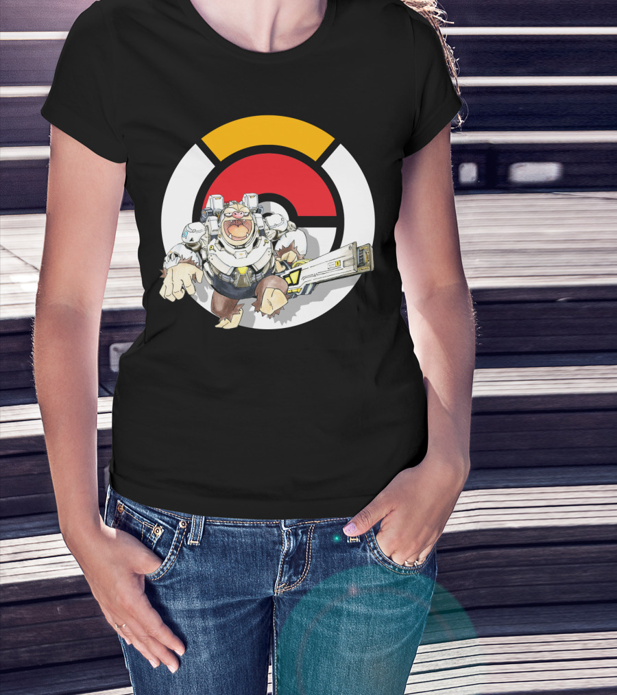 POKEMON X OVERWATCH SLAKING WINSTON Crossover T-Shirt