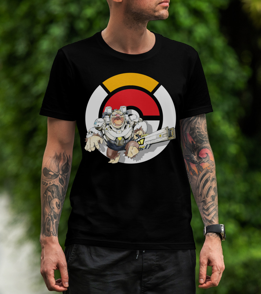 POKEMON X OVERWATCH SLAKING WINSTON Crossover T-Shirt
