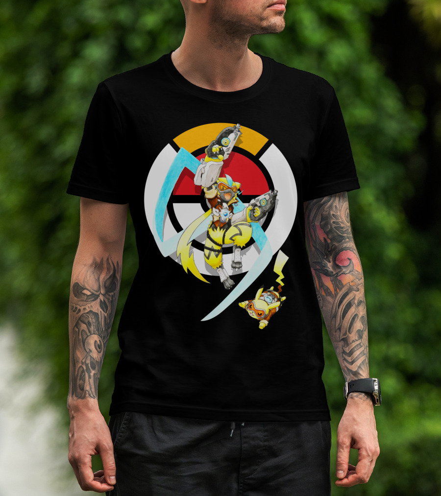 Pokemon X Zeraora X Pikachu Overwatch Style Battle T-Shirt