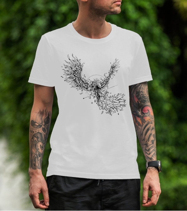 GEOMETRIC POKEMON MOLTRES LINE T-Shirt
